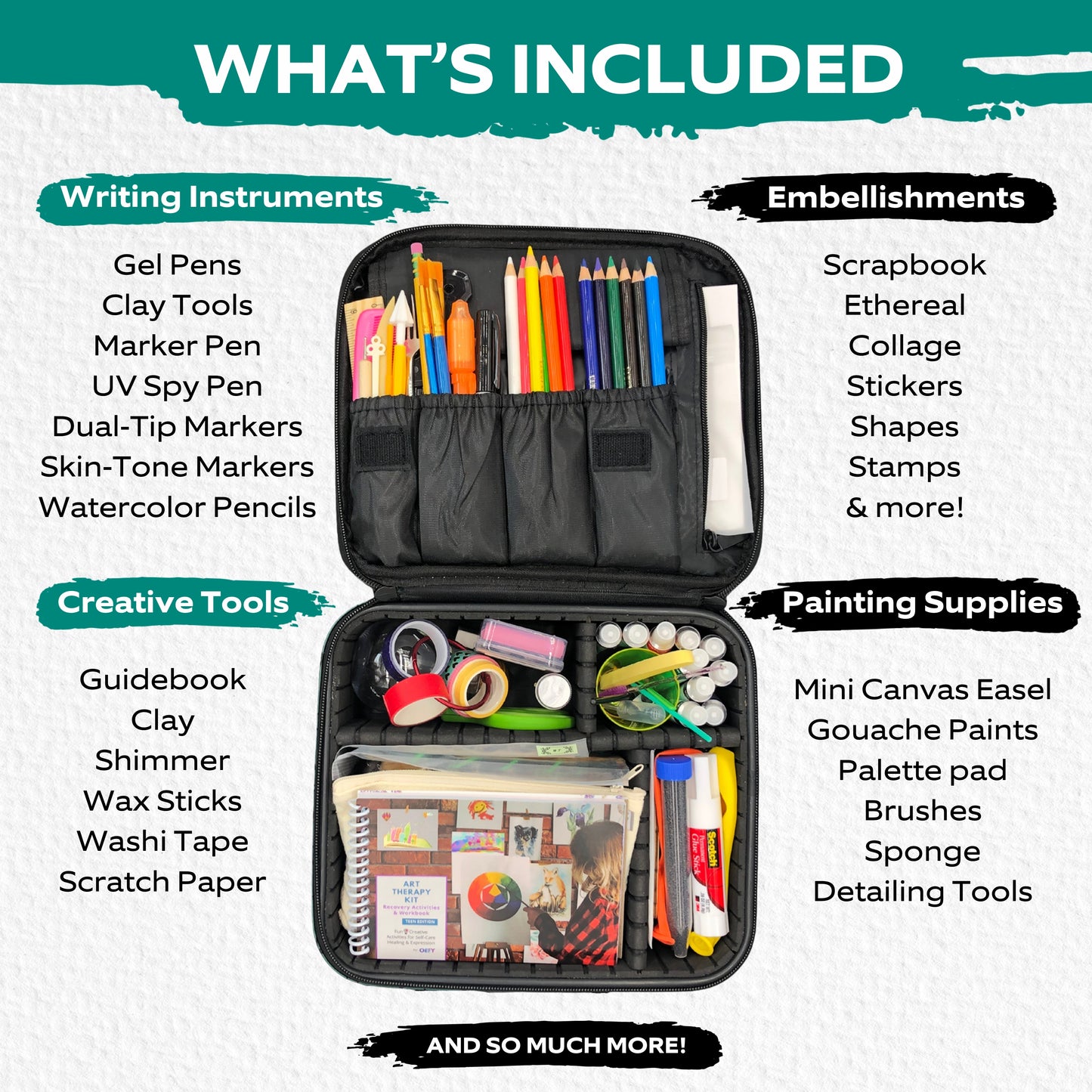 Art Therapy Activities Supplies Kit (Pink Case)