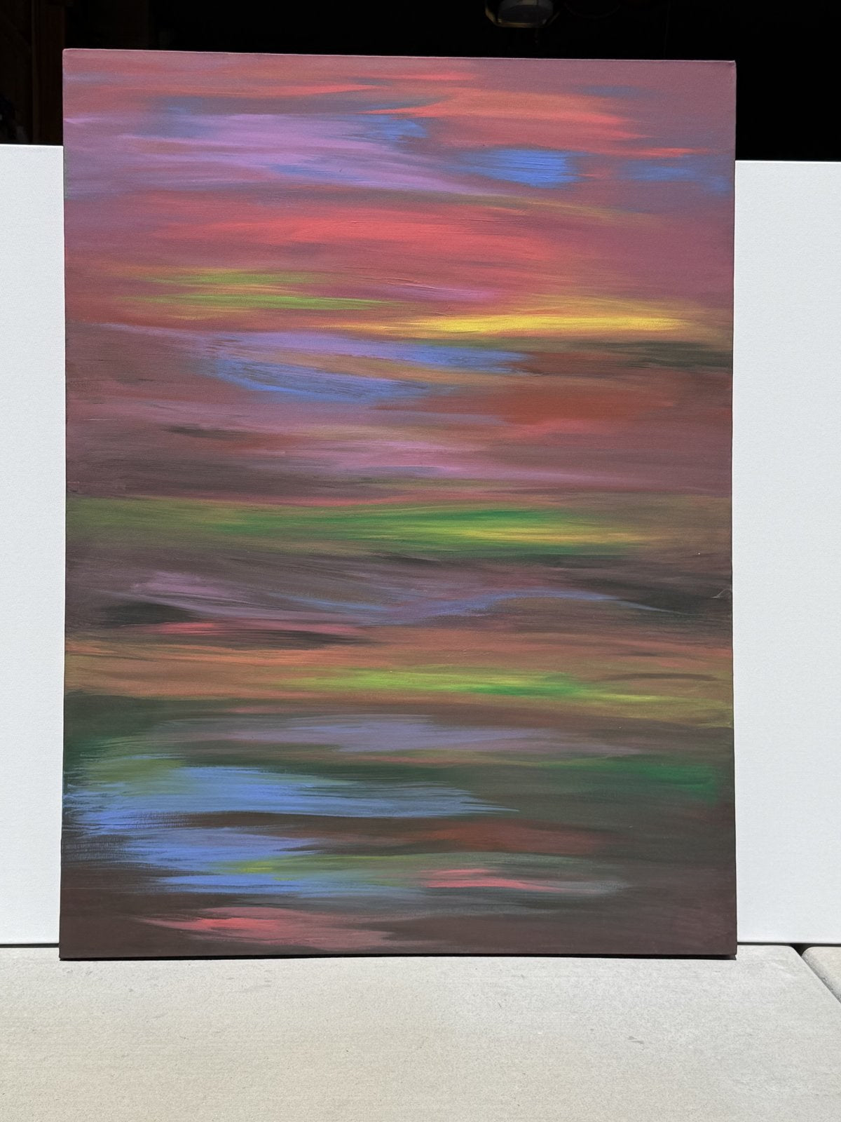 Dusk Ribbons, original abstract painting by Oefy, alternate view