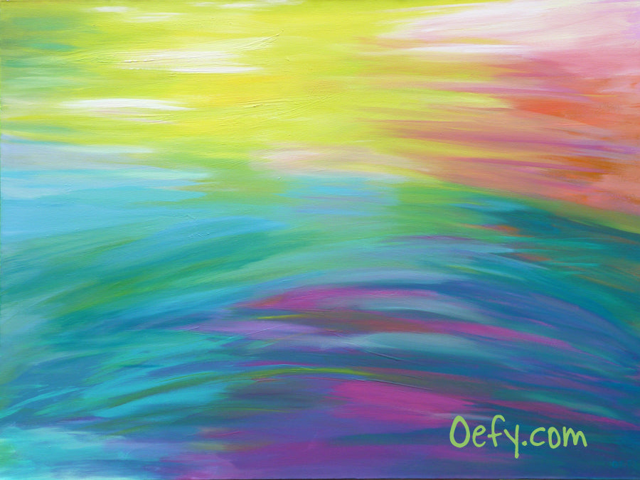 Sun is Rising, original abstract painting by Oefy, alternate view